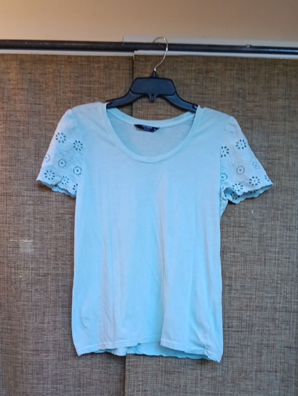 Lucky Brand Aqua Eyelet Short Sleeve Tee